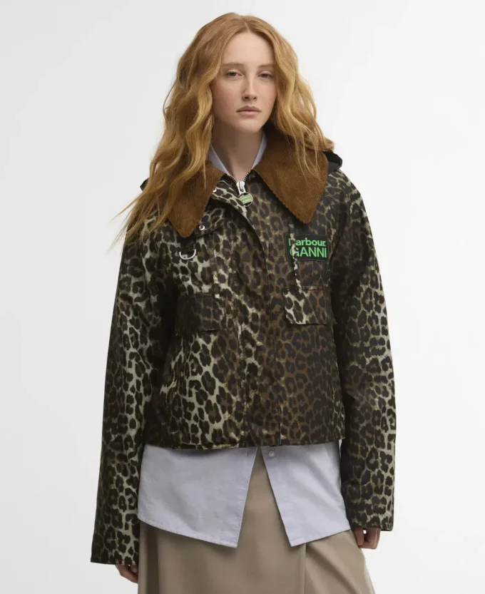 Barbour x GANNI Leopard Print Waxed Anorak Barbour x GANNI Leopard Print Waxed Anorak